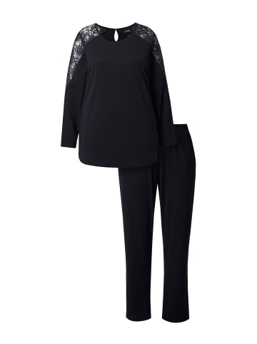 Ulla Popken Pyjama in schwarz