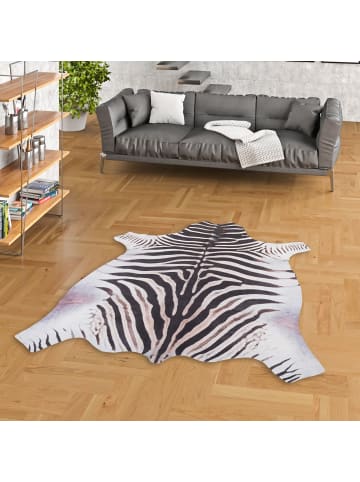 Pergamon Kunstfaser Teppich Zebra in schwarz