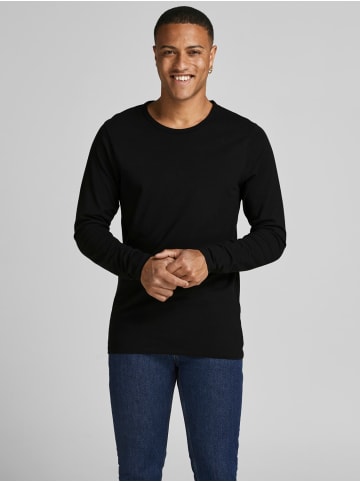 Jack & Jones Longsleeve Basic Stretch Shirt JJEBASIC Dünner Pullover in Schwarz