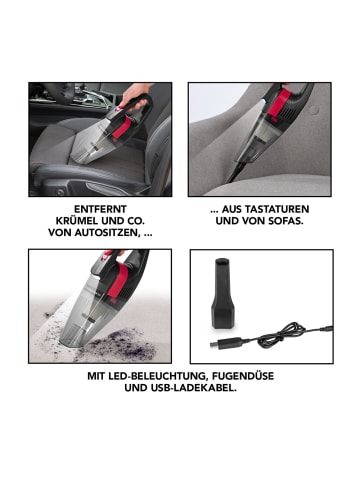 Clean Maxx Akku-Handstaubsauger 7,4V grau/rot  grau