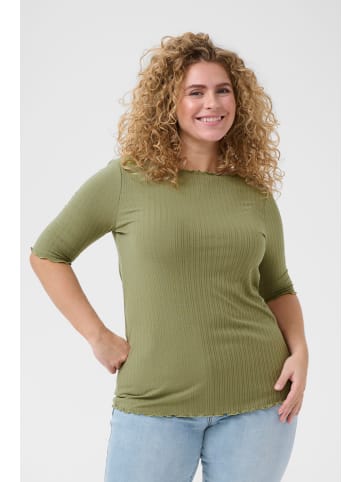 KAFFE curve T-shirt KCfananda Tight fit in Deep Lichen Green CC