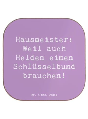 Mr. & Mrs. Panda Tassen Untersetzer Spruch Hausmeister Held mit ... in Lavendeltraum