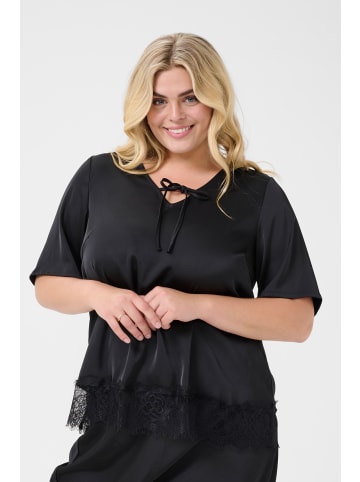 KAFFE curve Kurzarm-Bluse KChilla Regular fit in Black Deep