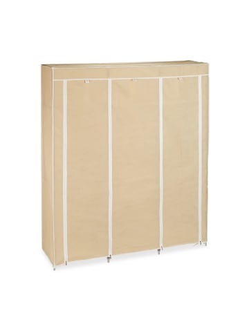 relaxdays Stoffkleiderschrank in Beige - (B)148 x (H)173 x (T)43 cm