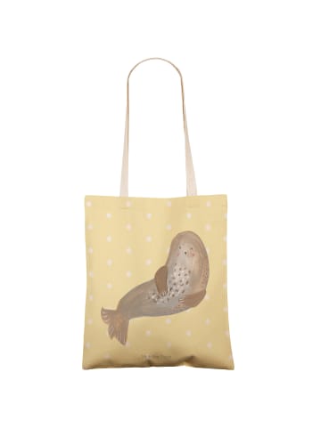 Mr. & Mrs. Panda Strandtasche Robbe Lachen ohne Spruch in Gelb Pastell