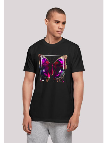 F4NT4STIC T-Shirt Pink Schmetterling TEE UNISEX in schwarz