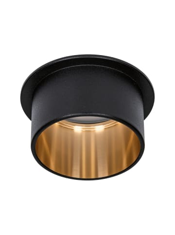 paulmann LED Einbauleuchte Set Gil Coin 1er dimmbar, rund, starr in schwarz/gold - Ø68mm