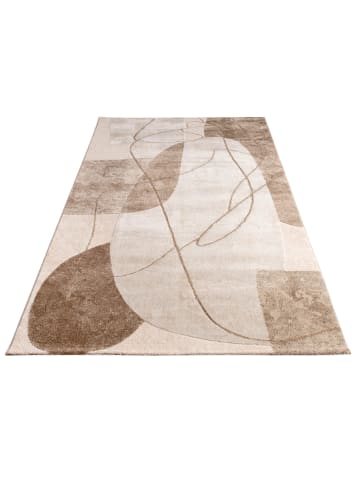 KADIMA DESIGN Teppich Kurzflor Abstrakt Wohnzimmer in Beige