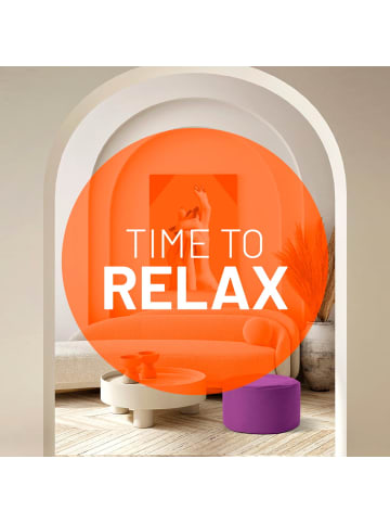 Lumaland Sitzsack-Hocker Pouf rund 50l lila  lila