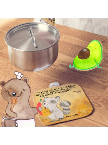 Mr. & Mrs. Panda Topfuntersetzer Waschbär Kürbis Design mit Spruch in Weiß