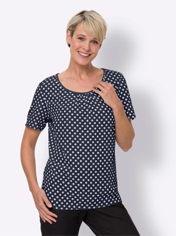 Sieh an! Schlupfbluse in marine-weiß-getupft