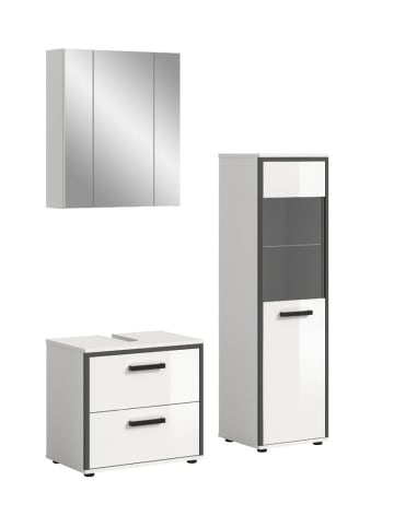ebuy24 Badmöbelset Kojak Weiß 115 x 37 cm
