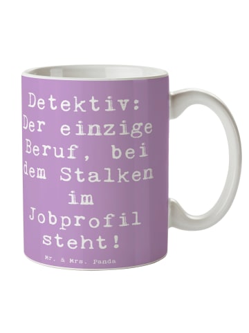 Mr. & Mrs. Panda Trinkbecher Spruch Detektiv Beruf mit Spruch in Lavendeltraum