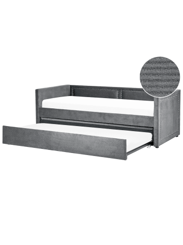 Beliani Tagesbett MIMIZAN in Grau - (W) 184 x (H) 76 x (L) 216 cm
