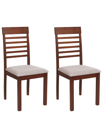 Beliani 2er-Set Esszimmerstuhl ORTLEY in Braun/Beige