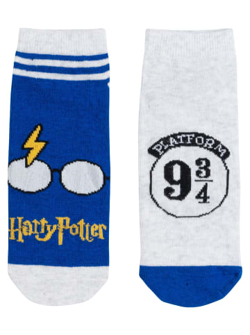 Harry Potter 5er Pack Harry Potter Socken Hogwarts Kindersocken Söckchen in blau/grau