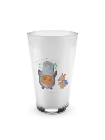 Mr. & Mrs. Panda Blümchentailglas Pinguin & Maus Wanderer ohne Spruch in Transparent