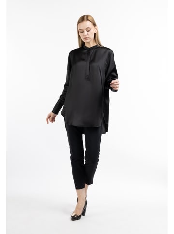 DreiMaster Damen Langarmbluse in Schwarz