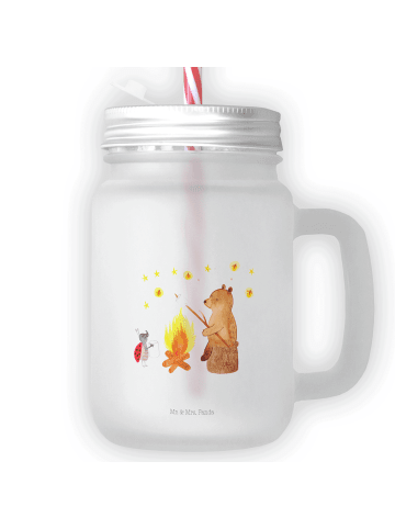 Mr. & Mrs. Panda Glas Bär & Marienkäfer Lagerfeuer ohne Spruch in Transparent