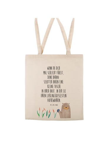 Mr. & Mrs. Panda Jutebeutel Otter Stein mit Spruch in Creme