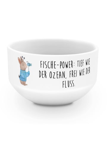 Mr. & Mrs. Panda Müsli Schale Fische Astrologie mit Spruch in Weiß
