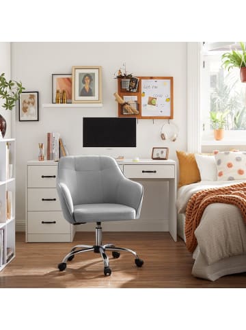 SONGMICS 2er-Set: Bürostuhl Tyra in Hellgrau - (B)58 x (H)96 x (T)60.8 cm