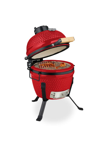 relaxdays Kamado Grill in Rot - Ø 32 cm