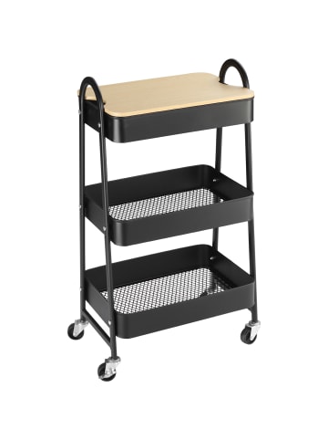 HOMCOM Küchenwagen in Schwarz 45L x 31B x 79,4H cm