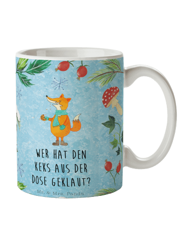 Mr. & Mrs. Panda Tasse Fuchs Keksdose mit Spruch in Eisblau