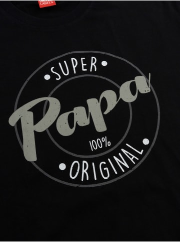 United Labels Super Papa T-Shirt Vater Vatertag Kurzarm Shirt Oberteil Top in schwarz