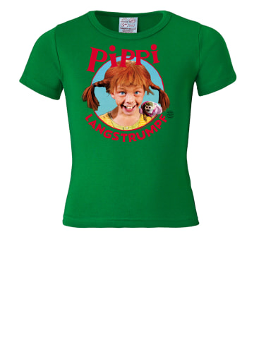 Logoshirt T-Shirt Pippi Langstrumpf Portrait in grün