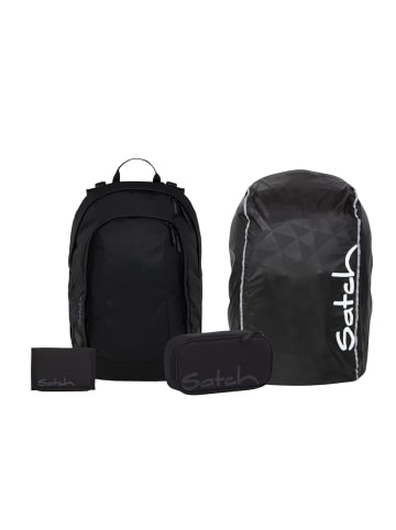 Satch Schulrucksack-Set AIR Blackjack 4-teilig in Schwarz