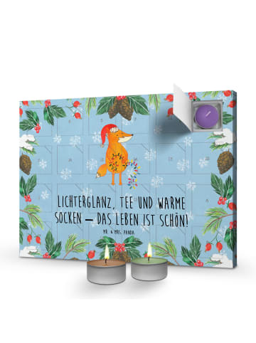 Mr. & Mrs. Panda Kerzen Adventskalender Fuchs Weihnachten mit Sp... in Eisblau