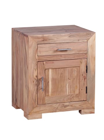 KADIMA DESIGN Nachttisch MUMBAI Massivholz Design Nachtkommode 60 cm mit in Akazie