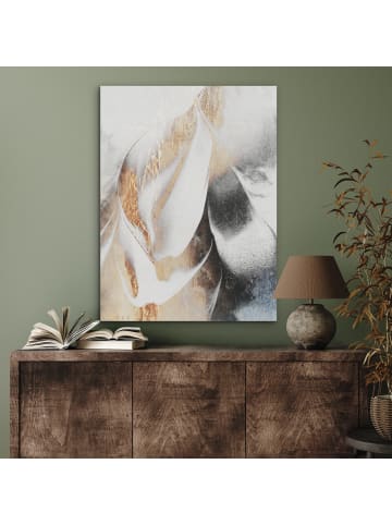 OnlyWow Akustibild Abstrakte Kunst weiß gold