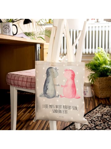 Mr. & Mrs. Panda Tüte Axolotl Liebe mit Spruch in Grau Pastell