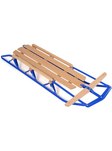 COSTWAY Holzschlitten 137cm ab 5 Jahren in Blau