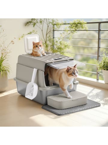 Feandrea Katzentoilette Boxal in Kaffeebraun - (B)60 x (H)38 x (T)40 cm