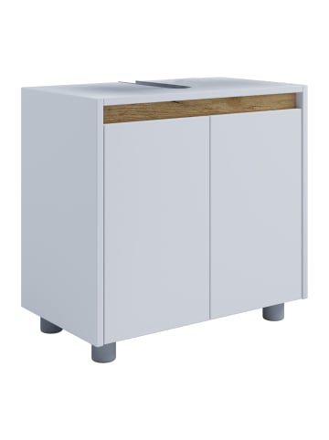 VCM Holz Badschrank Badunterschrank Waschbecken Cosila in Weiß / Honig-Eiche
