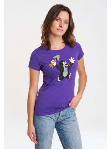 Logoshirt Print T-Shirt Der kleine Maulwurf in violett