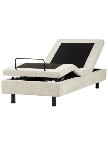 Beliani Einzelbett CASTELLAN in Beige/Schwarz - (W) 80 x (H) 37 x (L) 200 cm