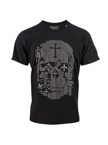Roberto Geissini Skull Mirror T-Shirt Schwarz