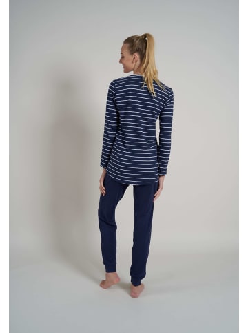 Götzburg Pyjama Josselin in blau-dunkel-Ringel