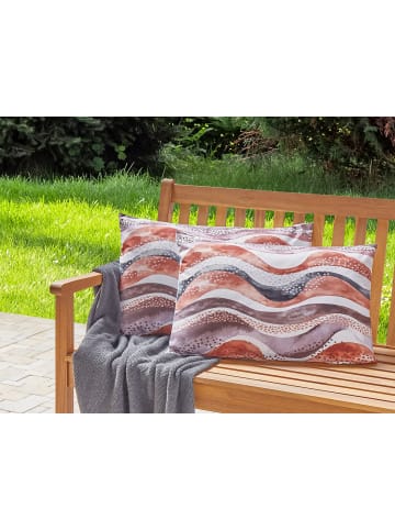 Beliani 2er-Set Gartenkissen SEBORGA in Braun/Schwarz/Weiß