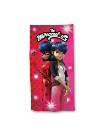 COFI 1453 Miraculous Ladybug Badehandtuch – Strandtuch 70x140 cm aus weichem in Rot