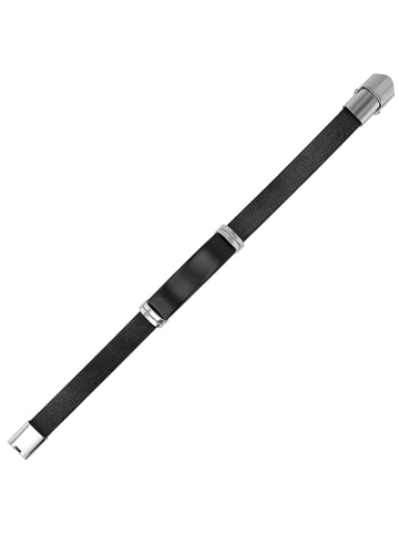 Adeliás Herren Armband – Lederarmband aus Leder 21 cm in schwarz