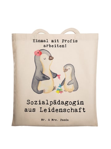 Mr. & Mrs. Panda Tragetasche Sozialpädagogin Leidenschaft mit Sp... in Creme