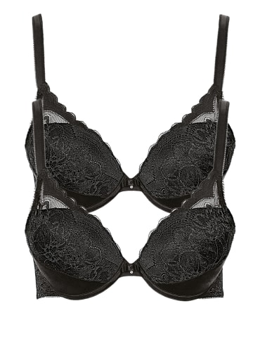 Lisca 2er Pack Push up BH in black