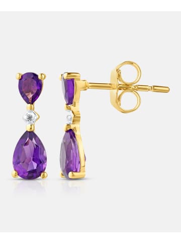 Diamant L'éternel Ohrhänger, mit Amethyst, 375 Gelbgold