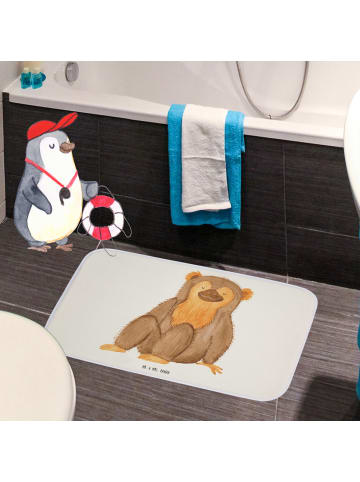 Mr. & Mrs. Panda Badezimmerteppich Affe ohne Spruch in Weiß